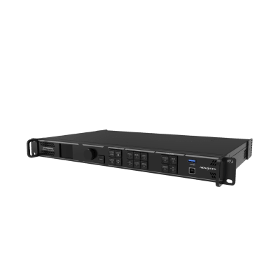 Controlador All-in-One VX400 Pro / Procesamiento de Video 4K×2K@60Hz / 4 Puertos Ethernet Gigabit / 2.6 Millones de Píxeles / 6 Capas de Video / Fibra Óptica 10G / USB 3.0 Playback / Control Remoto