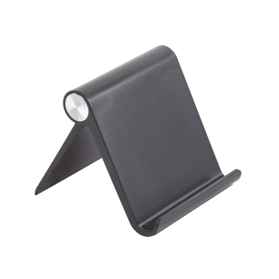 Soporte de Escritorio para Teléfono Celular / Ajustable de 0° a 100° / Goma Antiarañazos / Antideslizante / Amplia Compatibilidad con dispositivos de 4» a 7.9» / Plegable / ABS / Color Negro