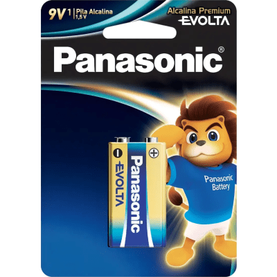 Batería Alcalina 9V / Panasonic Evolta 6LR61EGL / Alta Densidad / Anti-Leak / Blíster Individual