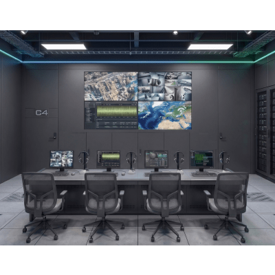 Kit Videowall 2×2 / 4 Pantallas 55″ Full HD / Decodificador 16CH 4K / Base de Piso / Hikvision