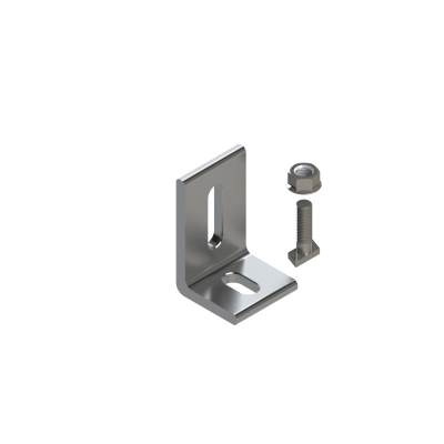 Herraje en L / L Foot / Fijación al Suelo / Aluminio Serie 6000 / Acero Inoxidable / Compatible con N Rail 4.72 / Techos Planos e Inclinados