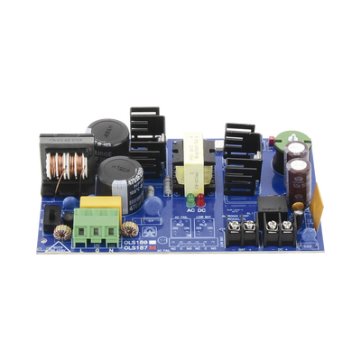 Fuente de Alimentación Tipo Tarjeta / 12/24 VCC Seleccionable / 6 A de Corriente Continua / Entrada 115 VCA 50/60 Hz / Respaldo con Batería / Protección contra Cortocircuito y Sobretensión