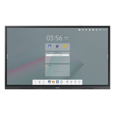 Pantalla Interactiva 75″ / Resolución 4K UHD (3840×2160) / Táctil IR / Brillo 400 nits / Android 14 EDLA / WiFi y Bluetooth / Compatible VESA 800×400