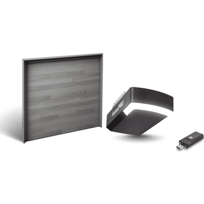 Kit Puerta de Garage 12×8 Pies / Lisa Línea Central / Color Blanco / Insulada 43 mm / Motor FS1000M 1/2 HP / Interfaz WiFi ACCESSWIFI / Incluye 3 Controles