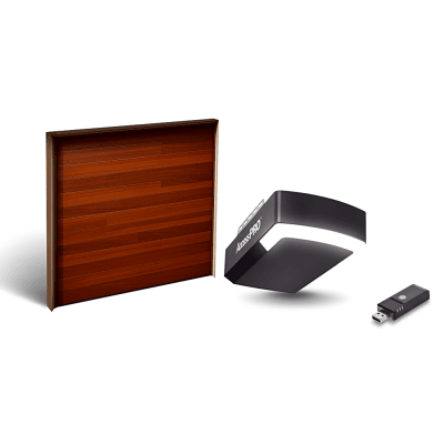 KIT COMPLETO Incluye /Puerta D/ Garage / APDOORCF 10×7 Pies / Lisa Linea Central / Color blanco / Insulada / Interfase ACCESSWIFI / Motor FS1000M / 1/2HP / Fuerte/Silencioso/Luz LED/Motor DC .