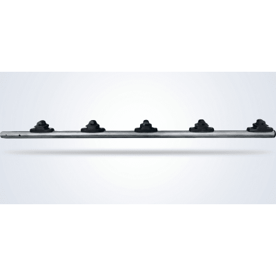 Poste de Paso de Acero Galvanizado / Diámetro 1″ / Longitud 100cm / Forma Redonda / 5 Aisladores Integrados / Incluye Tapa / Peso 0.8 KG