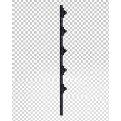 Poste de Paso / Tubo de Acero Galvanizado / Diámetro 1″ / Longitud 120 cm / 5 Aisladores / Color Negro / Peso 0.9 KG