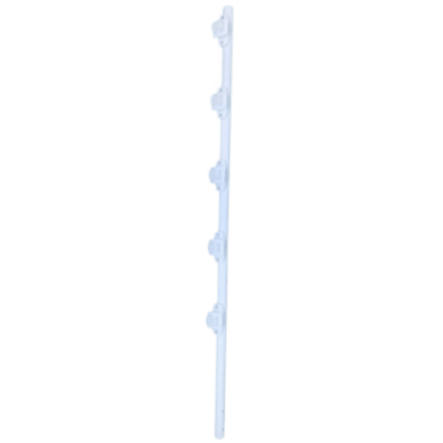 Poste de Paso / Tubo de Acero Galvanizado / Diámetro 1″ / Longitud 120 cm / 5 Aisladores / Color Blanco/ Peso 0.9 KG