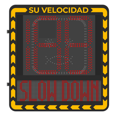 Radar Medidor de Velocidad / Onda Milimétrica 60-62 GHz / Detección 100 m (328.1 ft) / 32 Objetivos / Pantalla LED ≥3000 cd/m² / 3 Carriles / IP66 / Ethernet