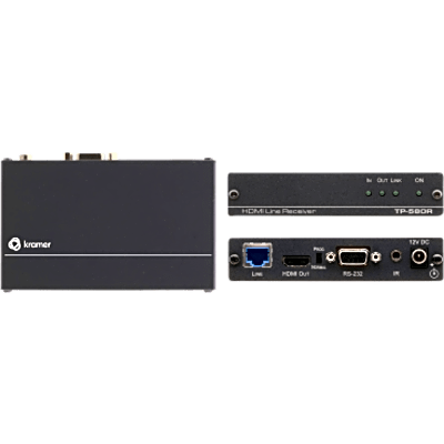 Receptor HDBaseT | 4K60 4:2:0 | HDMI 2.0 HDCP 2.2 | RS-232 Bidireccional | IR Bidireccional | Extensión 40 m (130 ft) 4K | 70 m (230 ft) Full HD | I-EDIDPro™ | Gabinete DigiTOOLS®