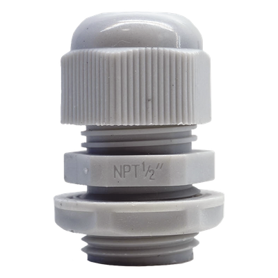 Conector Tipo Glándula / Rosca NPT 1/2″ / Rango Cable 6-11 mm / Plástico Industrial / IP Aplicable