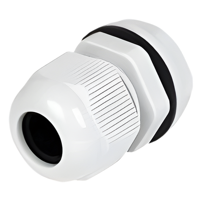 Conector Tipo Glándula / Rosca 12 mm (1/2′) / Cable 3.5 a 6 mm / Plástico Gris / Industrial y Doméstico