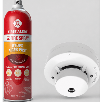 KIT Protección Contra Incendios / Extintor en Aerosol AF400 + Detector de Humo Fotoeléctrico / Seguridad Residencial y Comercial